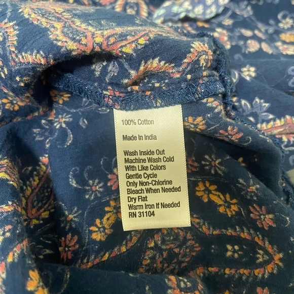 True Craft women's XL boho peasant style blouse with ruffle detail EUC - Picture 8 of 8